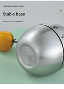 Apple Shape Stainless Steel Kitchen Timer Mechanical Cooking Timer - Wind - Up 60 Minute Countdown Timer - Loud Ring 72dB Baking Tool with Non - Slip Base - Battery - Free Analog Timer for Home Office - RnR Galore