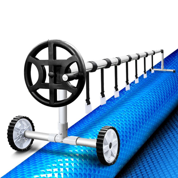 Aquabuddy Pool Cover 500 Micron 10x4m Blue Swimming Pool Solar Blanket 4m Roller - RnR Galore