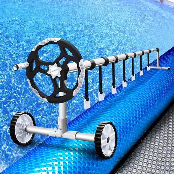 Aquabuddy Pool Cover 500 Micron 11x4.8m Silver Swimming Pool Solar Blanket 5.5m Roller - RnR Galore