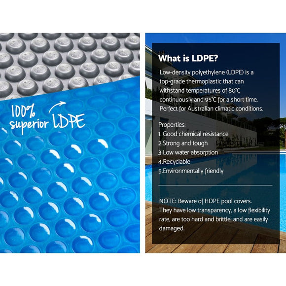 Aquabuddy Pool Cover 500 Micron 11x4.8m Silver Swimming Pool Solar Blanket 5.5m Roller - RnR Galore