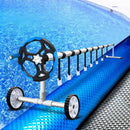 Aquabuddy Pool Cover 500 Micron 6.5x3m Silver Swimming Pool Solar Blanket 5.5m Blue Roller - RnR Galore
