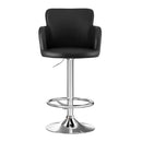 Artiss 1x Leather Bar Stools Swivel Adjustable Gas Lift PU Counter Chairs Black - RnR Galore
