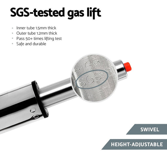 Artiss 1x Leather Bar Stools Swivel Adjustable Gas Lift PU Counter Chairs Brown - RnR Galore