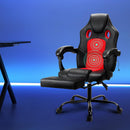 Artiss 2 Point Massage Gaming Office Chair PU Leather Red - RnR Galore
