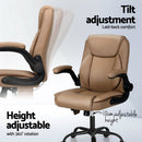 Artiss 2 Point Massage Office Chair Leather Mid Back Espresso - RnR Galore