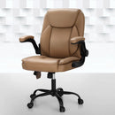 Artiss 2 Point Massage Office Chair Leather Mid Back Espresso - RnR Galore