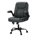 Artiss 2 Point Massage Office Chair Leather Mid Back Grey - RnR Galore