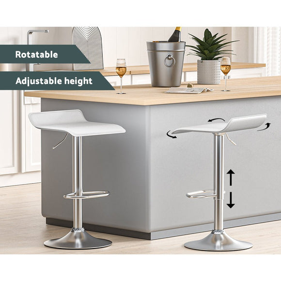 Artiss 2x Bar Stools Faux Leather Chair White - RnR Galore
