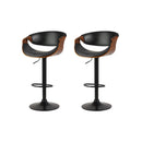 Artiss 2x Bar Stools Gas Lift Leather w/Armrest - RnR Galore