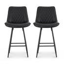 Artiss 2x Bar Stools Kitchen Dining Chair Counter Stool Diamond PU Leather Black - RnR Galore