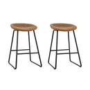 Artiss 2x Bar Stools Kitchen Dining Chairs Counter Stool PU Leather Metal Brown - RnR Galore
