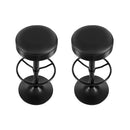 Artiss 2x Bar Stools Leather Padded Gas Lift Black - RnR Galore