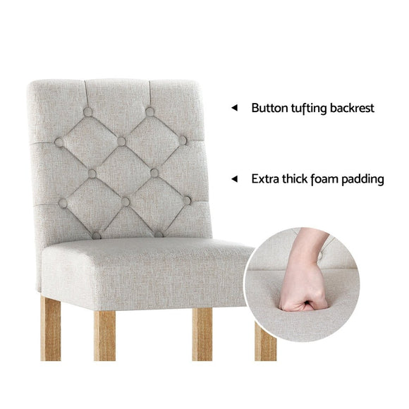 Artiss 2x Bar Stools Linen Upholstered Chairs - RnR Galore
