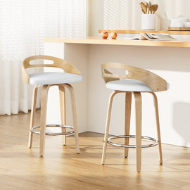 Artiss 2x Bar Stools Swivel Dining Chairs Low Back Counter Seat PU Cushion - RnR Galore