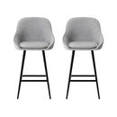 Artiss 2x Bar Stools Upholstered Stool Counter Seat Kitchen Dining Chairs - RnR Galore