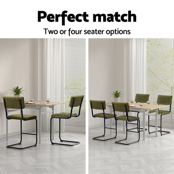 Artiss 2x Bar Stools Velvet Chairs Green - RnR Galore