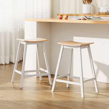 Artiss 2x Bar Stools Wooden Chairs Oak - RnR Galore