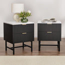 Artiss 2x Bedside Table 2 Drawers - Black - RnR Galore