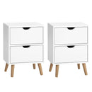 Artiss 2X Bedside Table 2 Drawers - BODEN White - RnR Galore