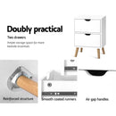 Artiss 2X Bedside Table 2 Drawers - BODEN White - RnR Galore