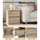 Artiss 2x Bedside Table 2 Drawers - PEPE Oak - RnR Galore