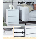 Artiss 2x Bedside Table 2 Drawers - PEPE White - RnR Galore