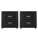 Artiss 2X Bedside Table 2 Drawers Side Table Leather - CADEN Black - RnR Galore