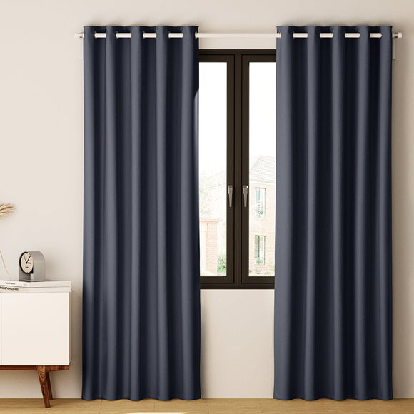 Artiss 2X Blockout Curtains Eyelet 180x213cm Charcoal - RnR Galore