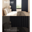 Artiss 2X Blockout Curtains Eyelet 180x213cm Charcoal - RnR Galore