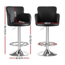 Artiss 2x Leather Bar Stools Swivel Adjustable Gas Lift PU Counter Chairs Black - RnR Galore