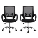 Artiss 2x Mesh Office Chair Mid Back Black - RnR Galore