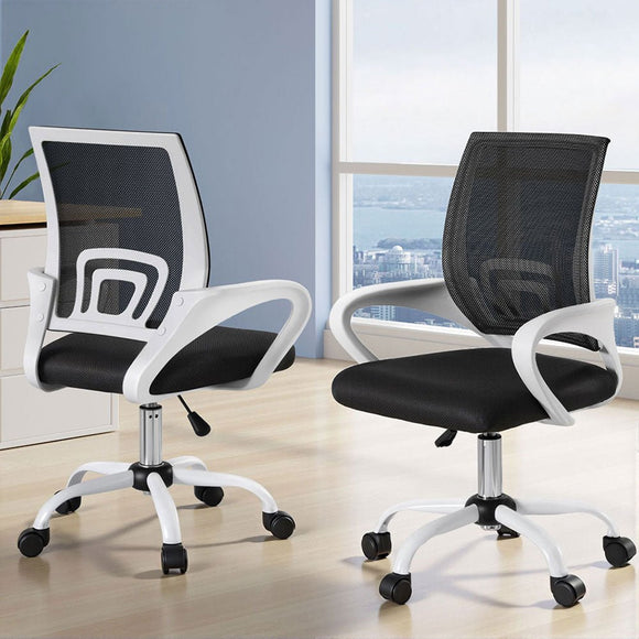 Artiss 2x Office Chair Mesh Computer Gaming Desk Chairs Work Study Mid Back - RnR Galore