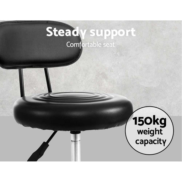 Artiss 2x Salon Stool Swivel Chair Backrest - RnR Galore