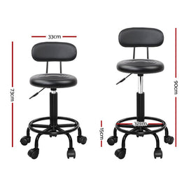 Artiss 2x Salon Stool Swivel Chair Backrest - RnR Galore