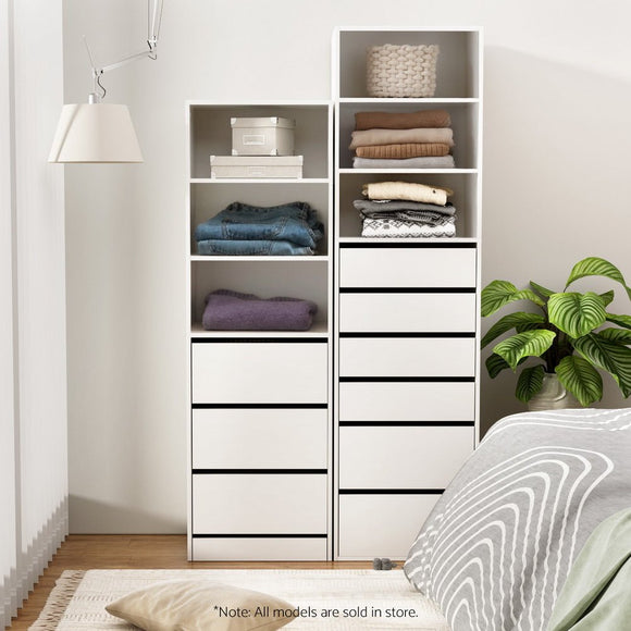 Artiss 3 Chest of Drawers Tallboy Cabinet White - RnR Galore