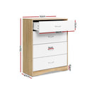 Artiss 4 Chest of Drawers - BURL - RnR Galore