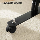 Artiss 4 Panel Room Divider Screen 217cm Wheel Fabric Black - RnR Galore