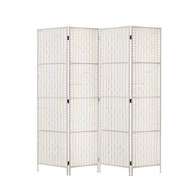 Artiss 4 Panel Room Divider Screen Privacy Timber Foldable Dividers Stand White - RnR Galore
