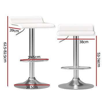 Artiss 4x Bar Stools Faux Leather Chair White - RnR Galore