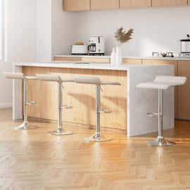 Artiss 4x Bar Stools Faux Leather Chair White - RnR Galore