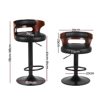Artiss 4x Bar Stools Gas Lift Faux Leather - RnR Galore