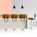 Artiss 4x Bar Stools Gas Lift Leather White - RnR Galore