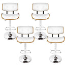 Artiss 4x Bar Stools Gas Lift Leather White - RnR Galore