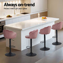 Artiss 4x Bar Stools Gas Lift Velvet Pink - RnR Galore