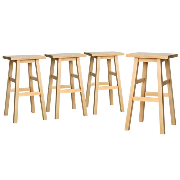 Artiss 4x Bar Stools Kitchen Chairs Wooden Nature - RnR Galore