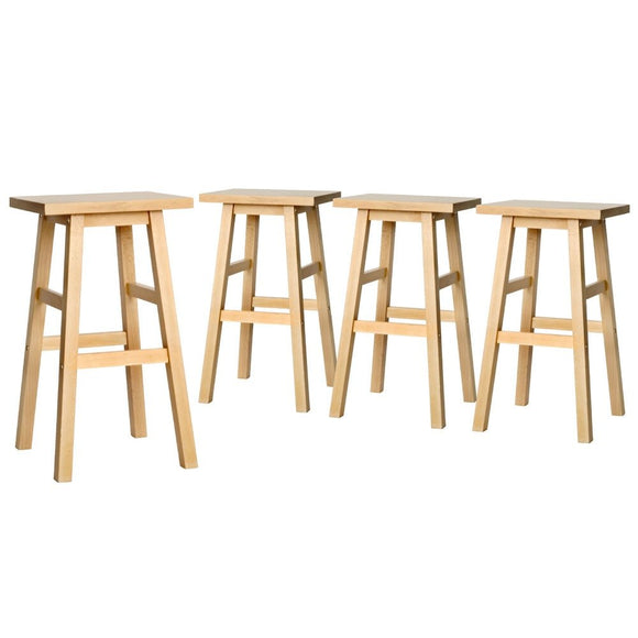 Artiss 4x Bar Stools Kitchen Chairs Wooden Nature - RnR Galore