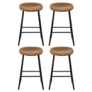 Artiss 4x Bar Stools Kitchen Dining Chairs Counter Stool PU Leather Metal Brown - RnR Galore