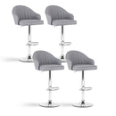 Artiss 4x Bar Stools Kitchen Swivel Gas Lift Counter Chair Shell Leather Grey - RnR Galore