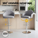 Artiss 4x Bar Stools Kitchen Swivel Gas Lift Counter Chair Shell Leather Grey - RnR Galore