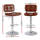 Artiss 4x Bar Stools Kitchen Swivel Gas Lift Counter Chair Tuft PU Leather Brown - RnR Galore